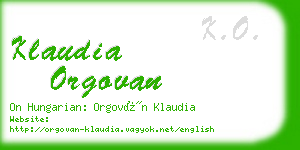 klaudia orgovan business card